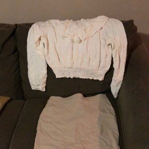 Ruffled blouse new soap xl from Target with pencil skirt six 16 used from Cato.